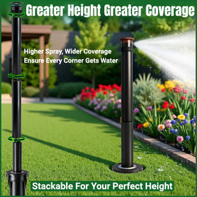 FRUSSONIA riser extension; leak-proof connection to Rain Bird for reliable irrigation upgrade.