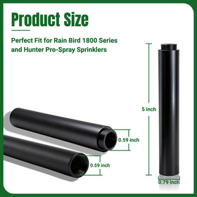 FRUSSONIA riser extension directs water around shrubs for even lawn coverage.