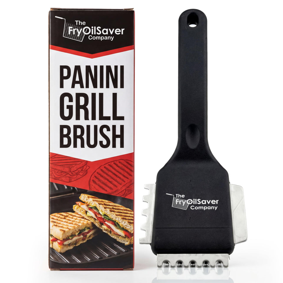 THE FRYOILSAVER COMPANY Panini Brush 3in1 Head cleans grooved grills efficiently with ribbed sections.