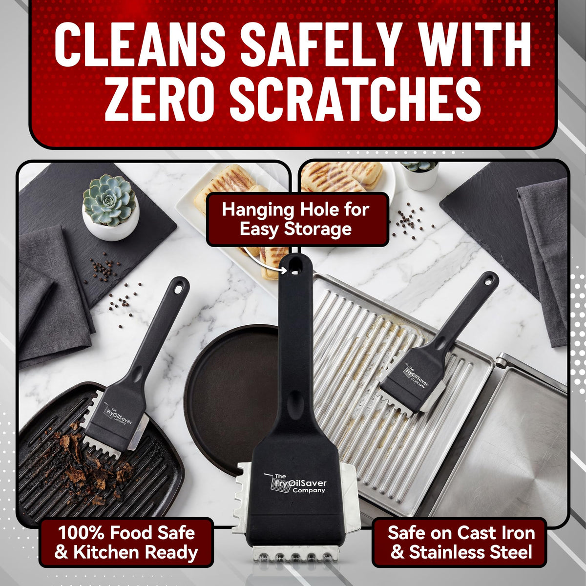 THE FRYOILSAVER COMPANY Panini Brush rinse-clean design simplifies post-use maintenance.