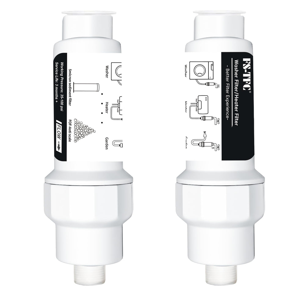 FS-TFC inline sediment filter front view shows compact reusable design for clean water