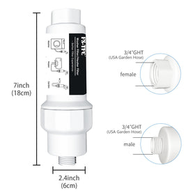 FS-TFC inline sediment filter side view highlighting easy 3/4-in GHT connection