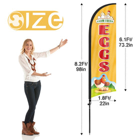 FSFLAG 8ft feather-flag with pole at storefront