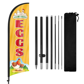 FSFLAG Farm Fresh Eggs flag-banner fluttering to attract customers