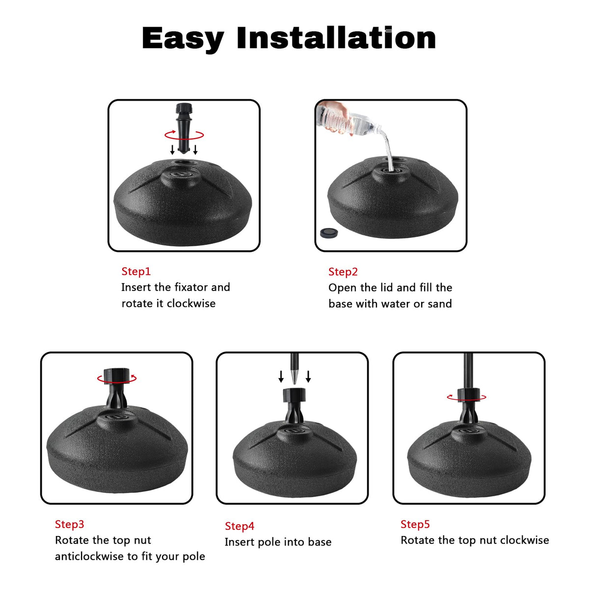 FSFLAG adjustable holder fits poles 0.59 to 1.18 inches