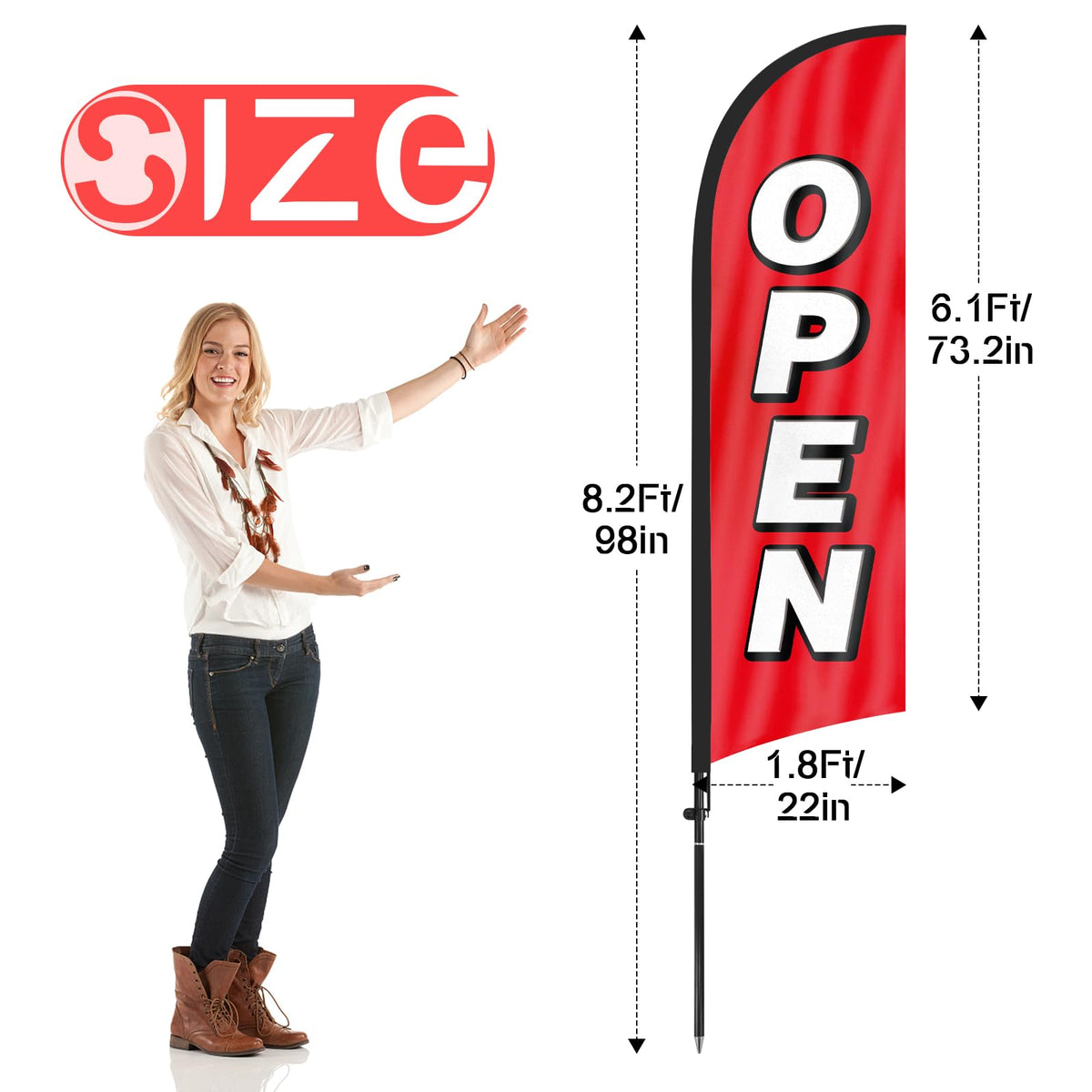 FSFLAG flag pole ground stake kit supports quick setup for events and storefronts
