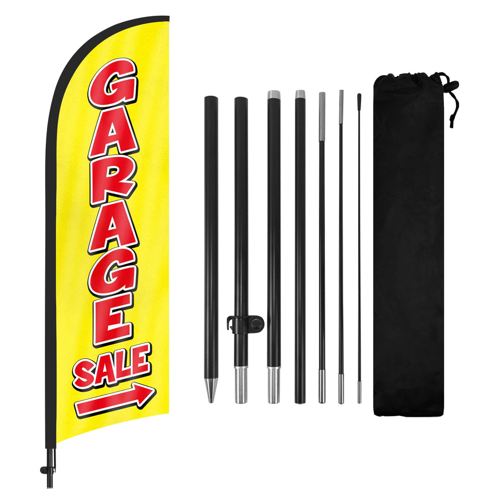 FSFLAG Garage Sale Swooper Flag 8ft yellow boosts curb visibility for outdoor sales