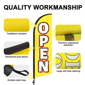 FSFLAG open-feather-flag-setup-includes-bag enables portable promotions.