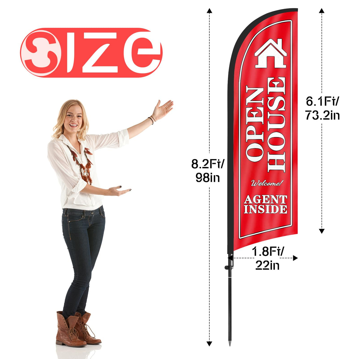 FSFLAG weather-resistant open house banner endures wind and rain during outdoor showings