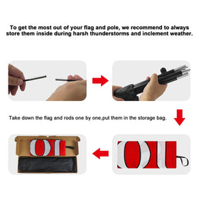 FSFLAG storage bag included keeps the flag kit organized and portable