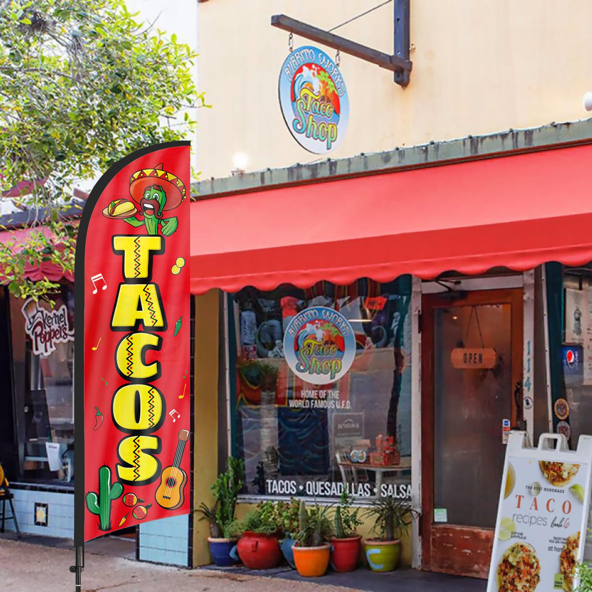 FSFLAG Tacos storefront outdoor sign boosts curbside engagement