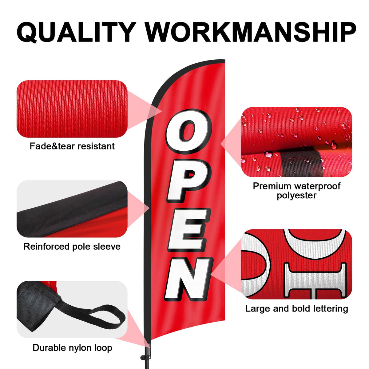 FSFLAG tear-resistant fabric keeps colors vibrant for busy sidewalk days