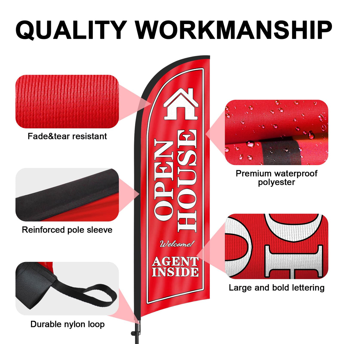 FSFLAG portable pole kit with ground stake enables quick easy setup