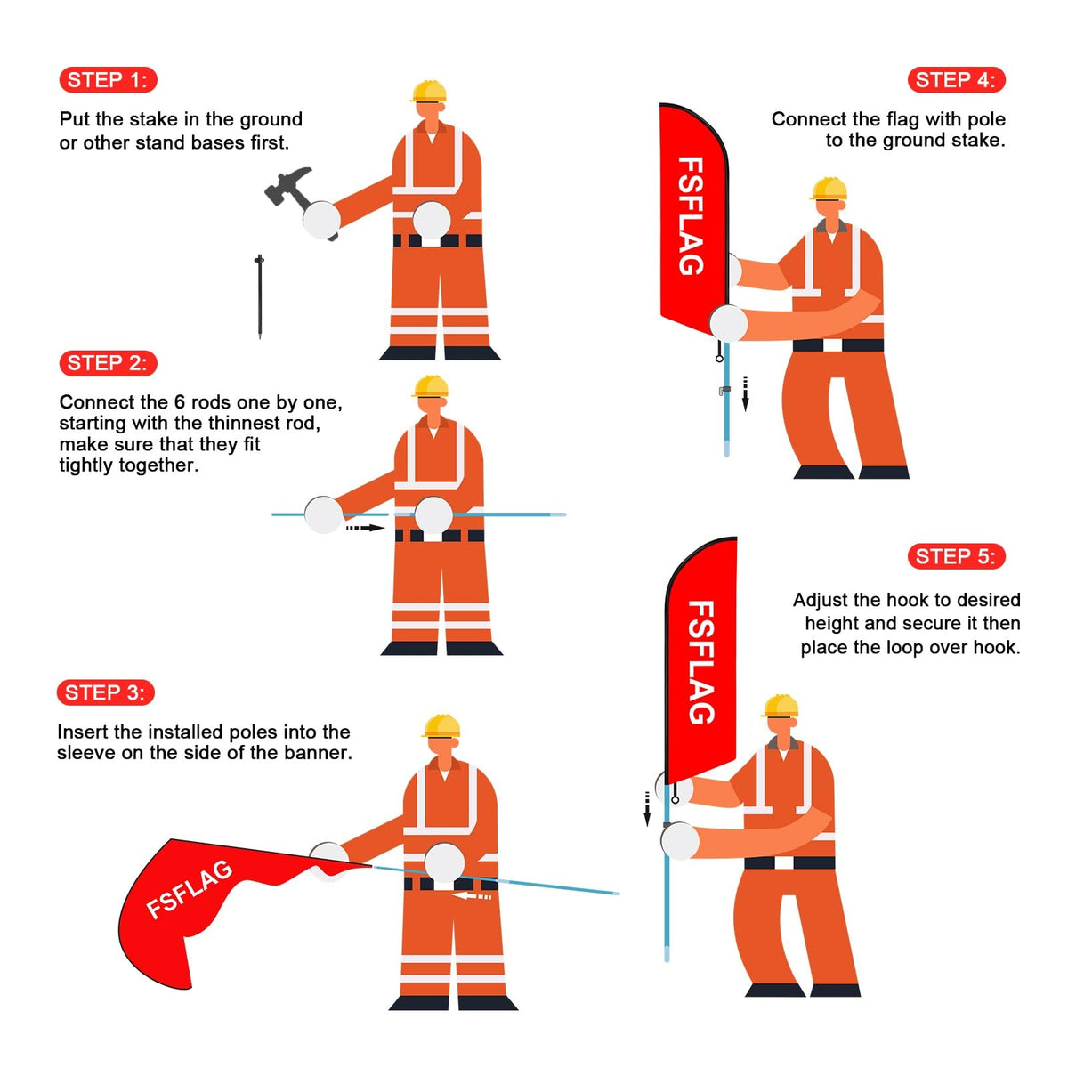 FSFLAG weather-resistant flag stands up to sun, rain, and wind for longer use