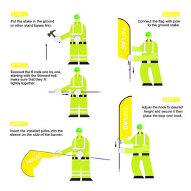 FSFLAG 8ft yellow flag ideal for outdoor advertising campaigns