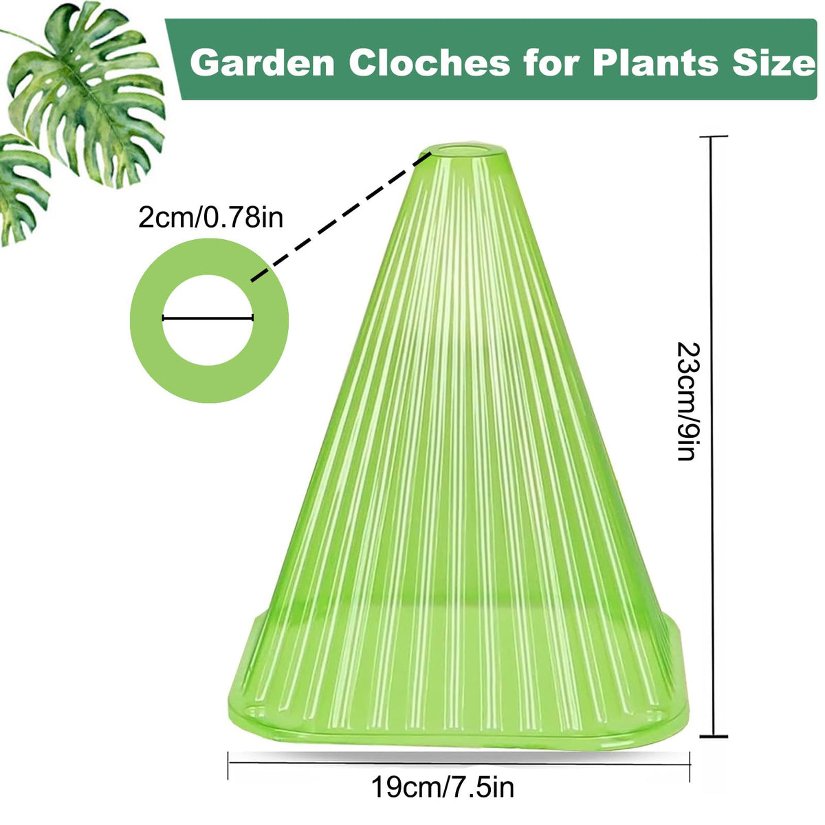 Fshow cloche size 7.5-inch diameter supports compact plant protection