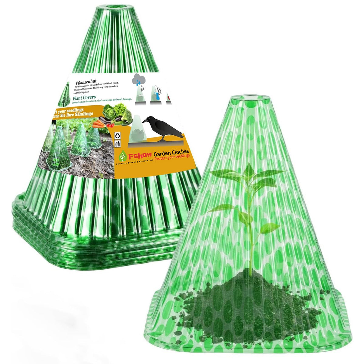 Fshow garden cloche dome protects seedlings while maximizing light exposure