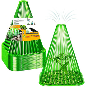 Fshow garden cloche dome with ventilated top protects plants from pests and frost