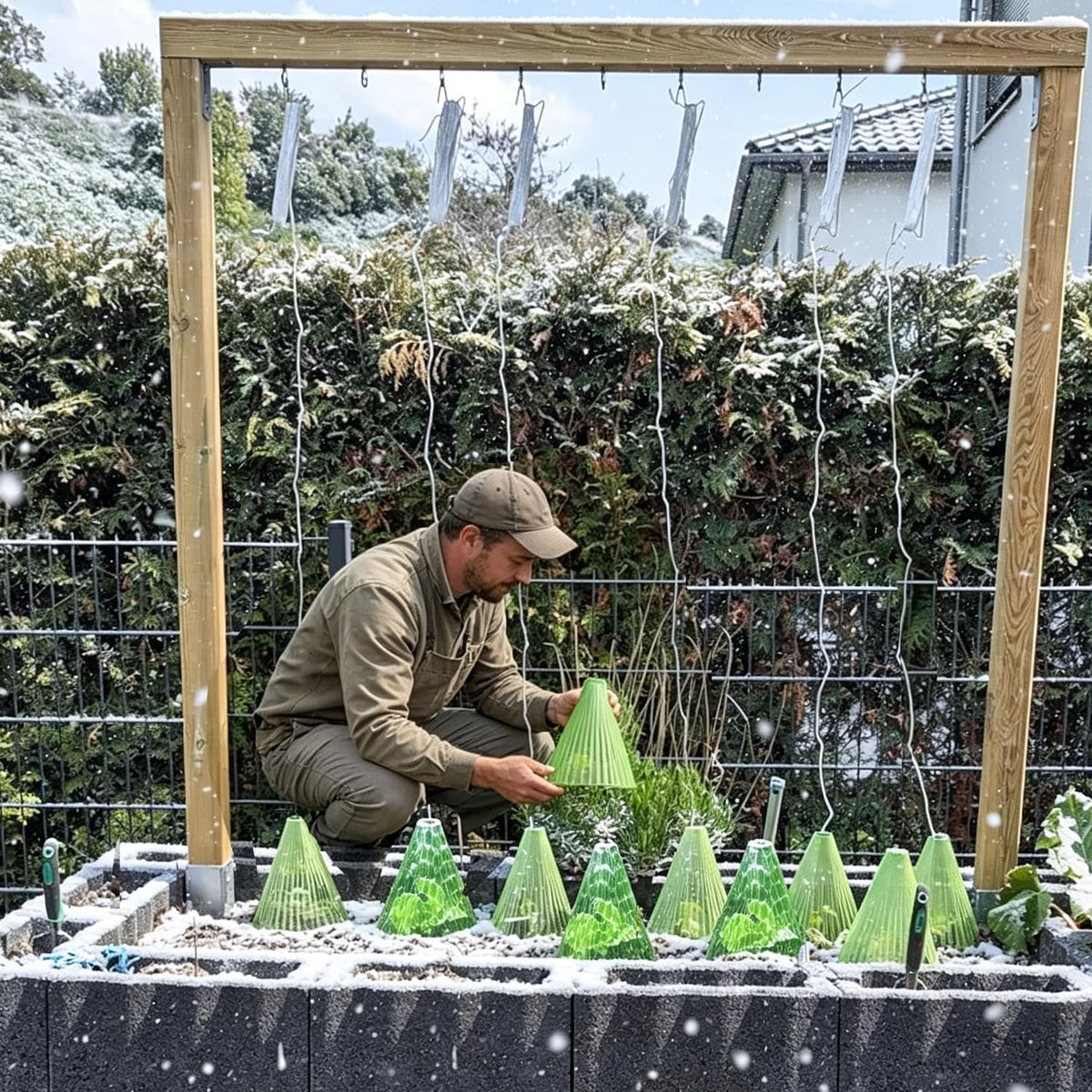 Fshow reusable plant bell cover shields seedlings from pests