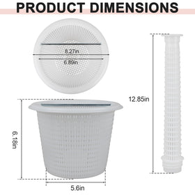 SP1070 pool skimmer basket tower design traps debris early.