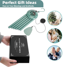 FSVGYY gift-ready wind chimes with greeting card for memorials or celebrations.