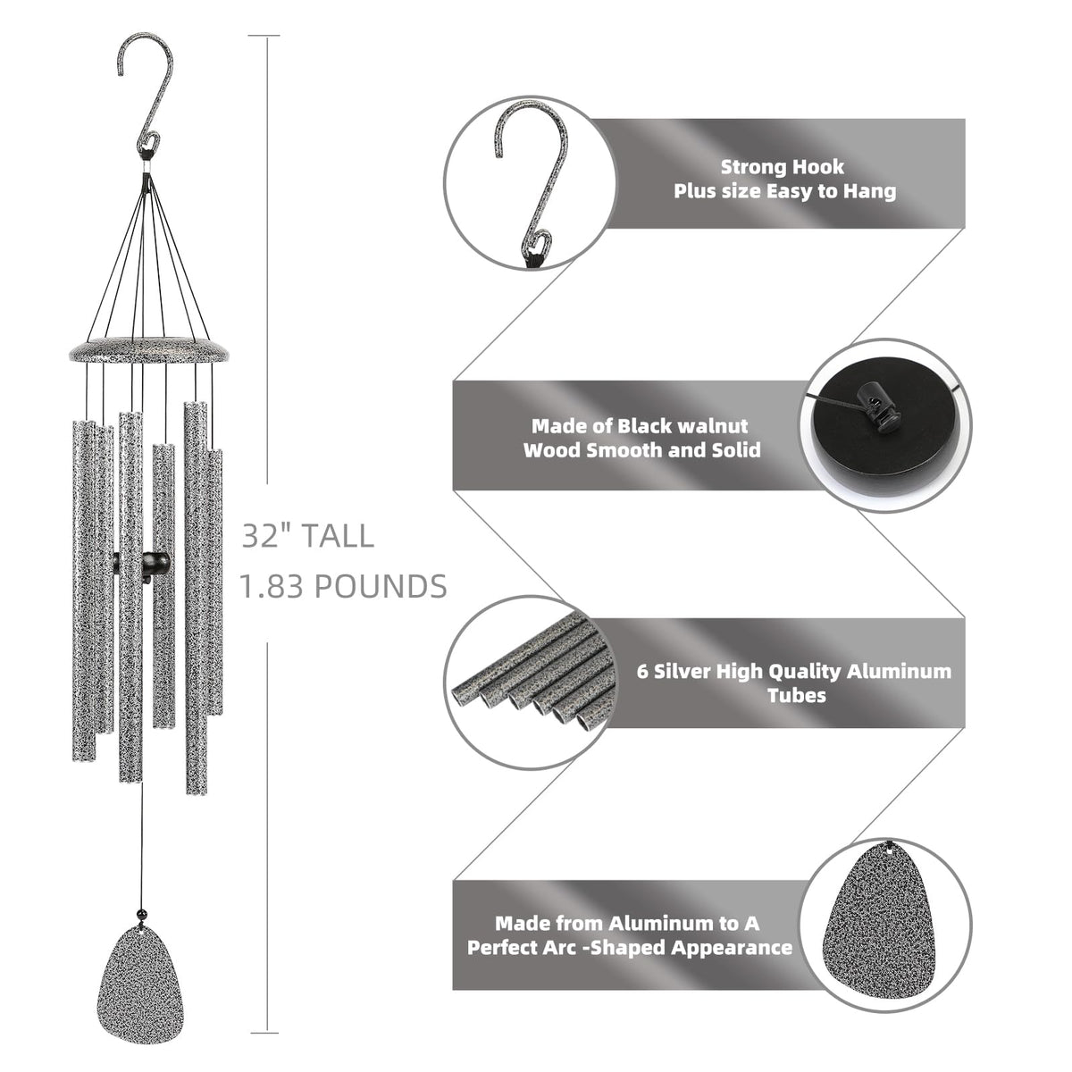 FSVGYY modern-minimal design wind chime blends with any outdoor decor