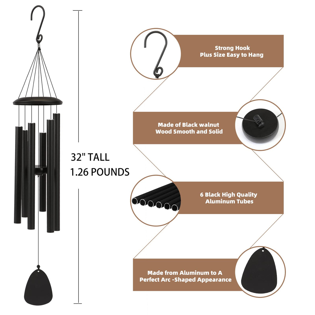 FSVGYY wind chimes nylon cord detail emphasizes weather resistance