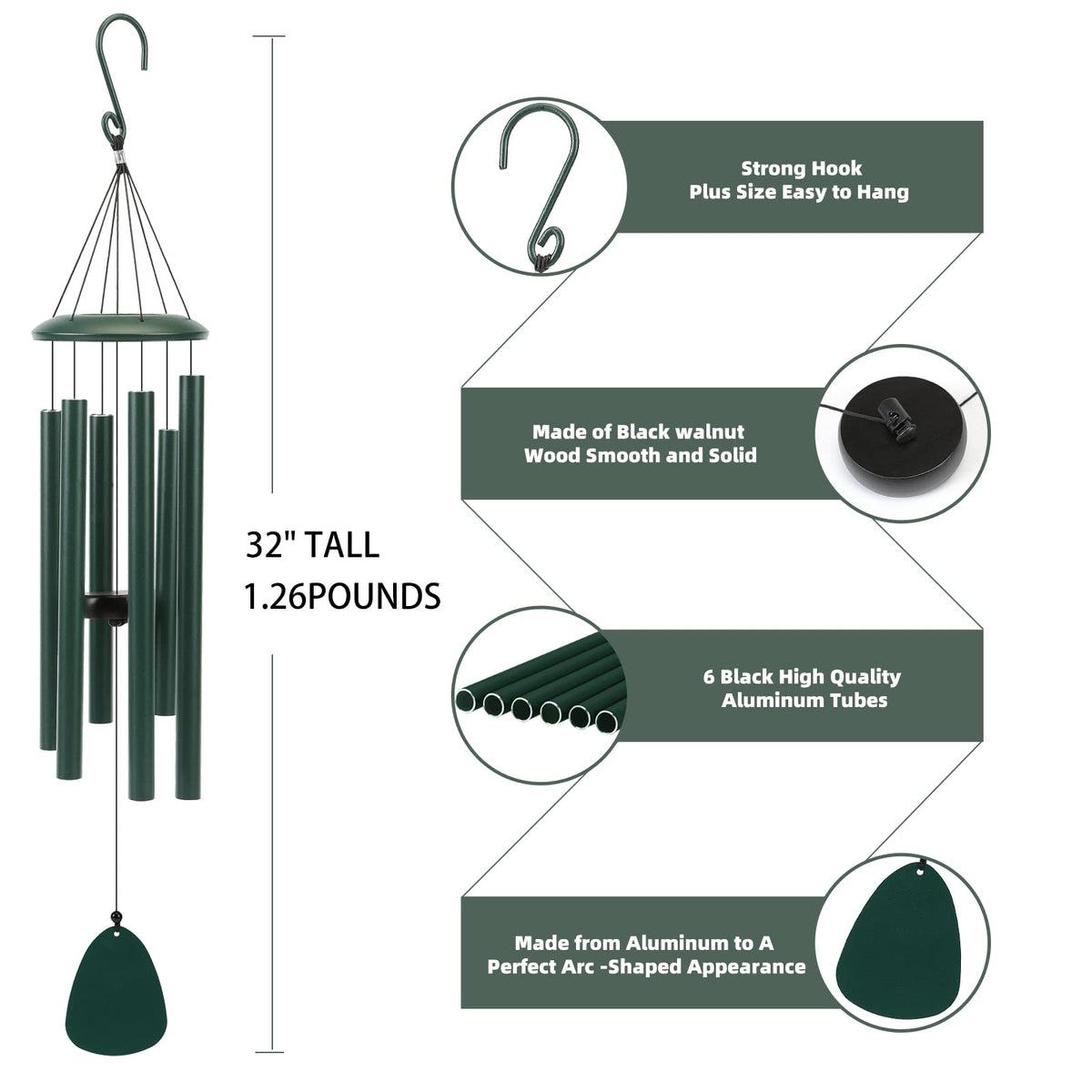FSVGYY wind chimes virgin aluminum tubes for durable sound