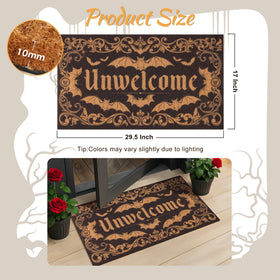 Fttoyoly doormat with bold Unwelcome lettering helps keep mud outside.