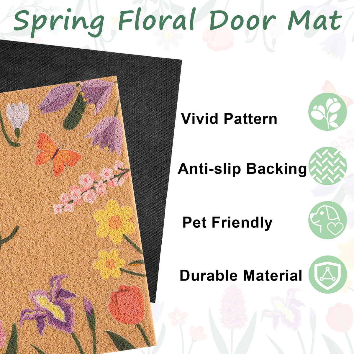 Fttoyoly door mat features dirt scraping texture to loosen mud and debris before indoors