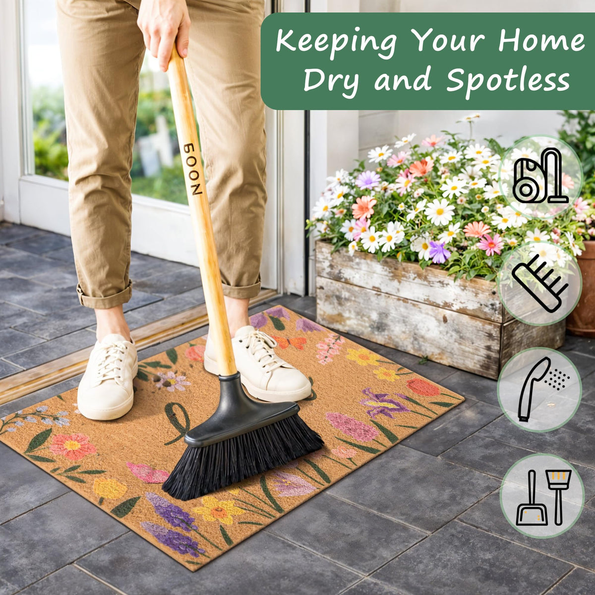 Fttoyoly spring mat suits indoors and outdoors, matching porches patios and covered entries