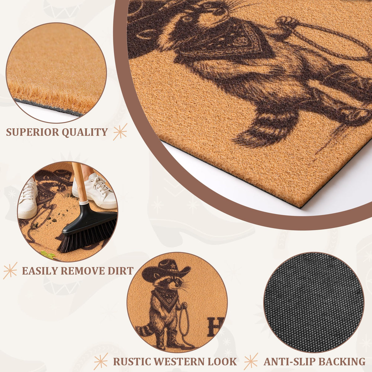 Fttoyoly durable coir entrance mat built for everyday use