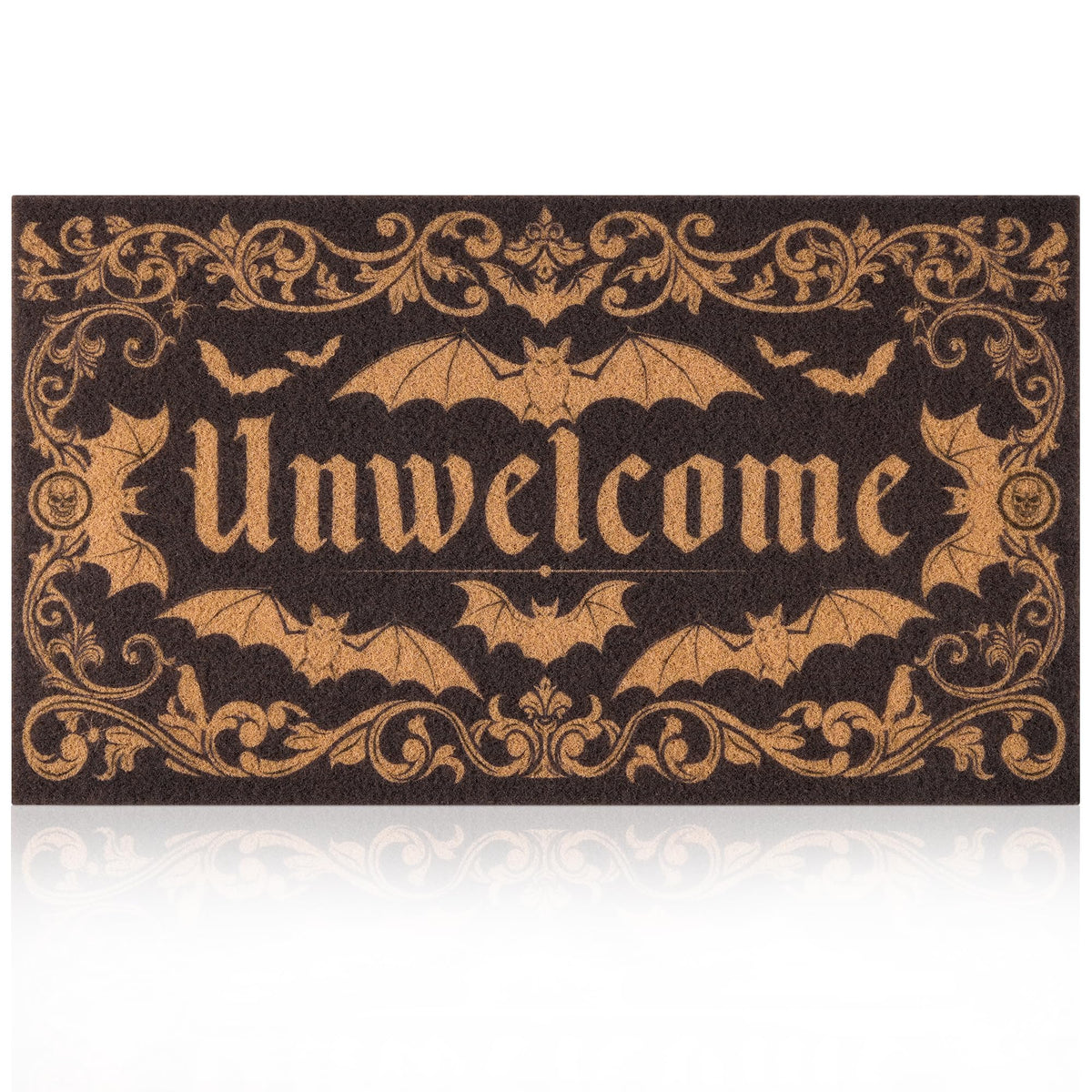 Fttoyoly Gothic Bat Doormat with unwelcoming design helps curb dirt at the threshold.