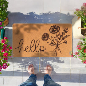 Fttoyoly easy-clean door mat with vacuum friendly surface