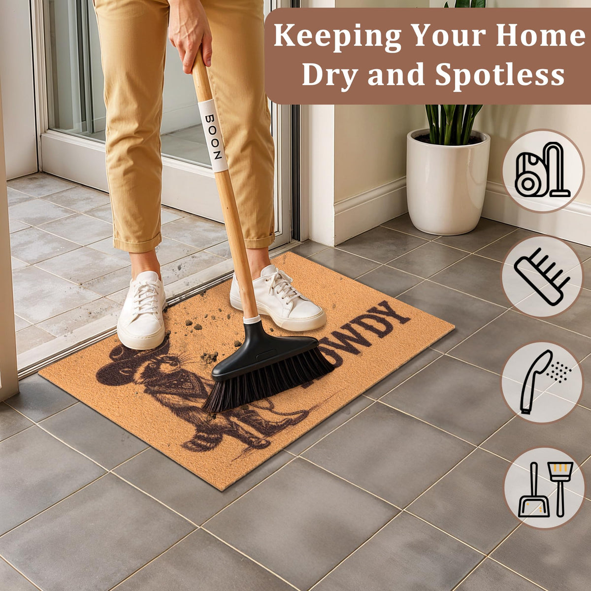 Fttoyoly indoor outdoor doormat for porches, patios, and thresholds