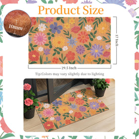 Fttoyoly spring-design mat for indoor outdoor use on porch or hallway