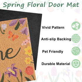 Non-slip backing keeps Fttoyoly mat flat on busy doorsteps.