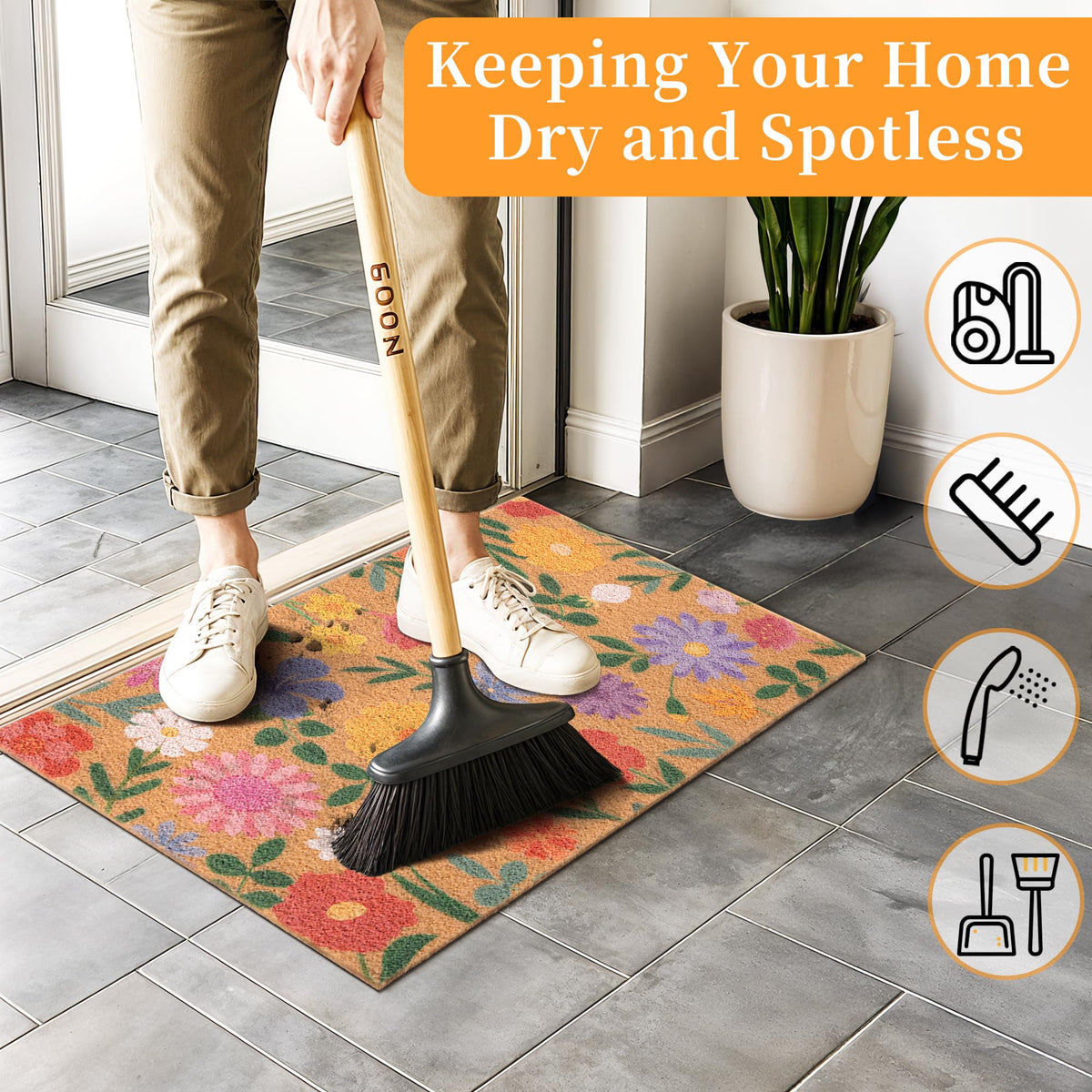 Fttoyoly textured surface traps dirt and scrapes dry mud from shoes