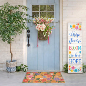 Fttoyoly wildflower-pattern doormat for entryway adds curb appeal and debris control
