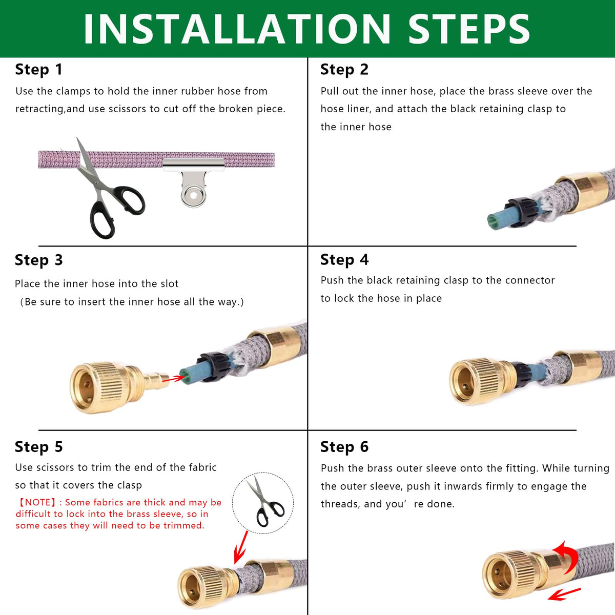 FUATY compatible with Pocket Hose and Flexi Hose for easy repairs