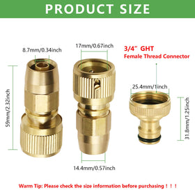FUATY brass quick-connect fittings close-up for fast, tool-free hose connections.