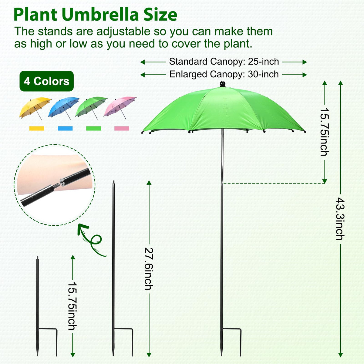FuBegi 25-inch plant umbrella shading pots to prevent leaf burn.