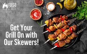 Fuego Grills Skewers set of 8 for backyard barbecues.