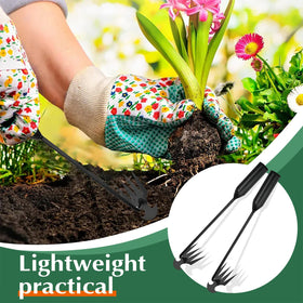 Fugit four-teeth manganese steel weeder with sturdy design for efficient weed loosening.