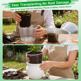FUIJOL 16-pack set of clear nursery pots for versatile planting