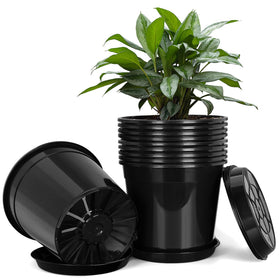 FUIJOL 2-gallon plastic pot with drip tray for clean drainage