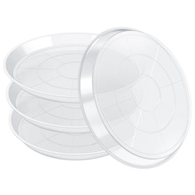 FUIJOL clear plant saucer top view showing water collection for indoor pots