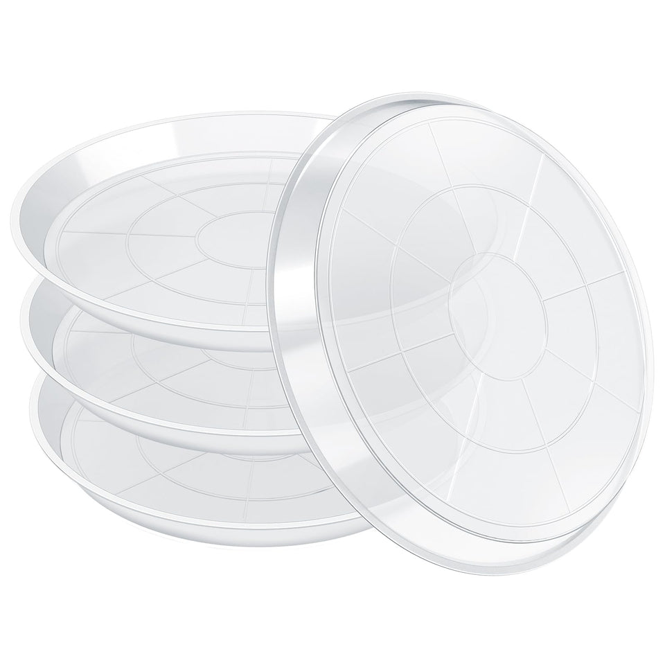 FUIJOL clear plant saucer top view showing water collection for indoor pots