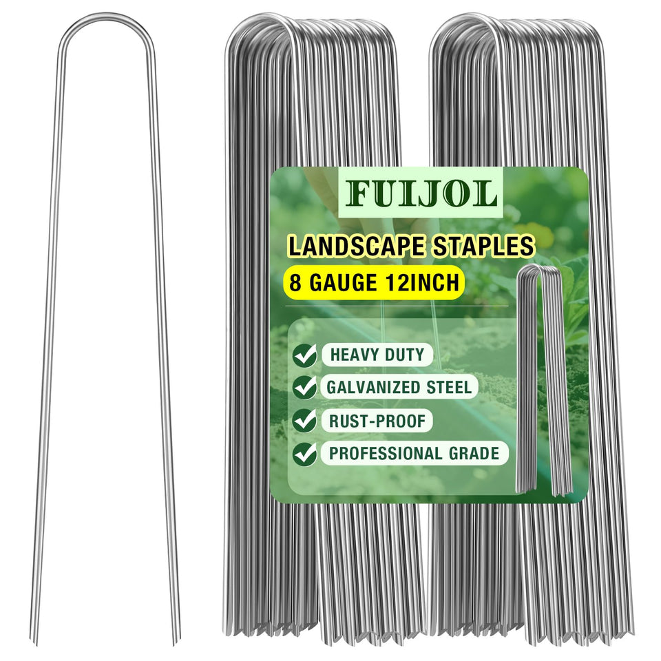 FUIJOL 8-gauge landscape staples 12-inch, sturdy for secure ground cover