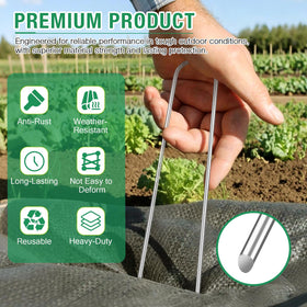 FUIJOL beveled-tip stakes showing easy soil insertion capability